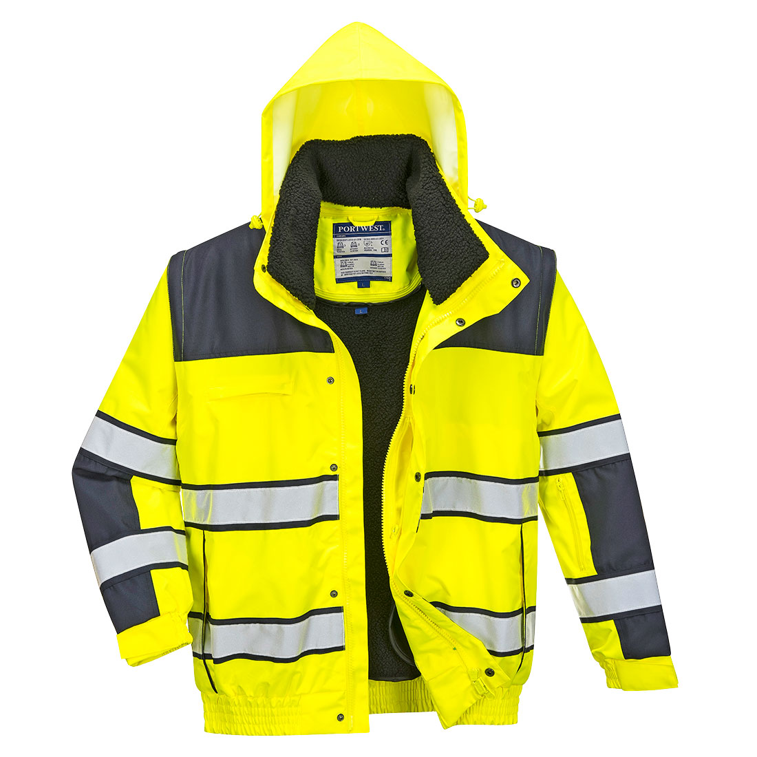 Hi-Vis 3-in-1 Contrast Winter Bomber Jacket - Image 3