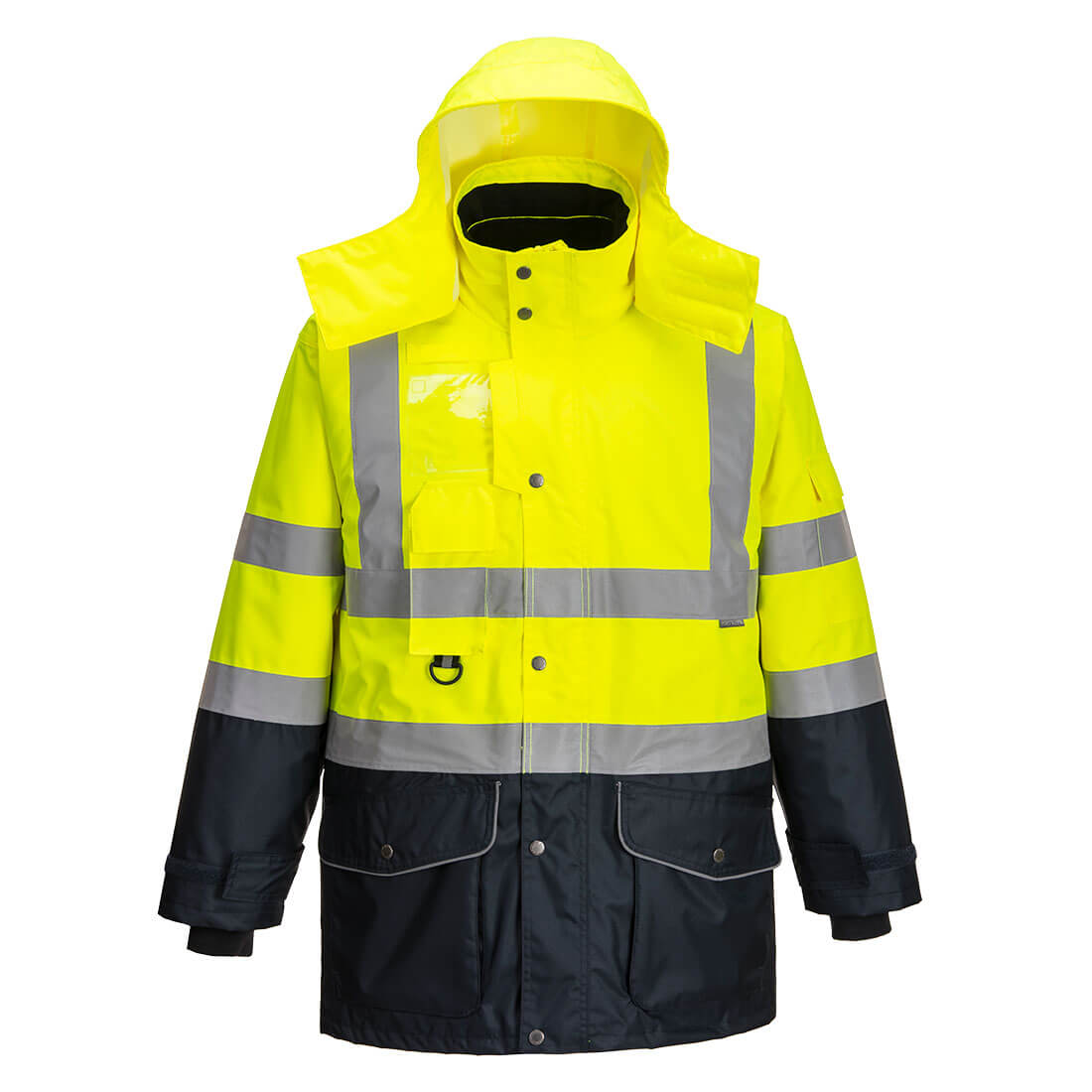 Hi-Vis Breathable 7-in-1 Contrast Traffic Jacket - Image 2