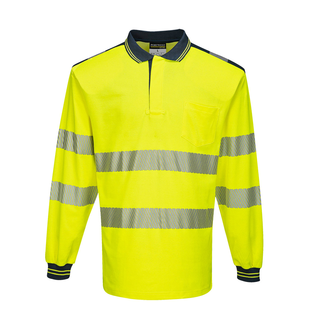 PW3 Hi-Vis Cotton Comfort Polo Shirt L/S - Image 4