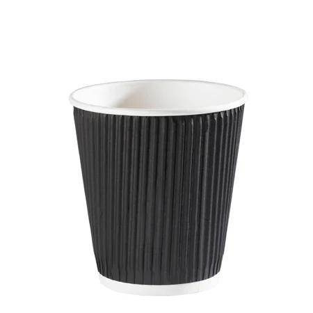 Featured Image for 12oz Black Ripple Wrap Paper Coffee Cup