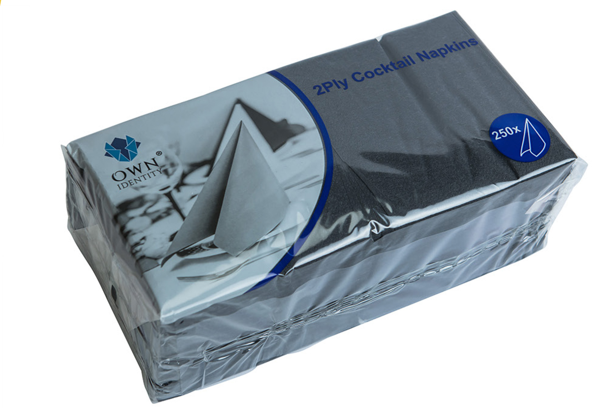 Featured Image for Cocktail Napkins 24 x 24cm 2-Ply Black