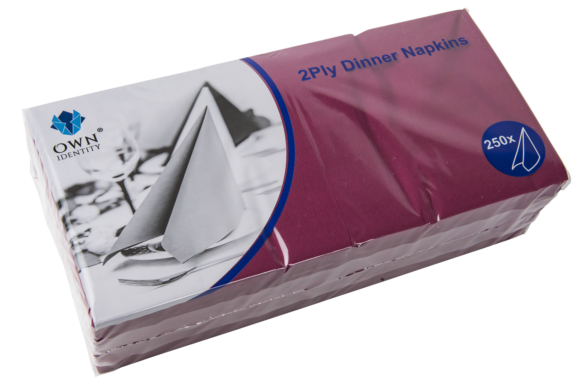 Featured Image for Dinner Napkins 40 x 40cm 2-Ply Burgundy ‘4-Fold’
