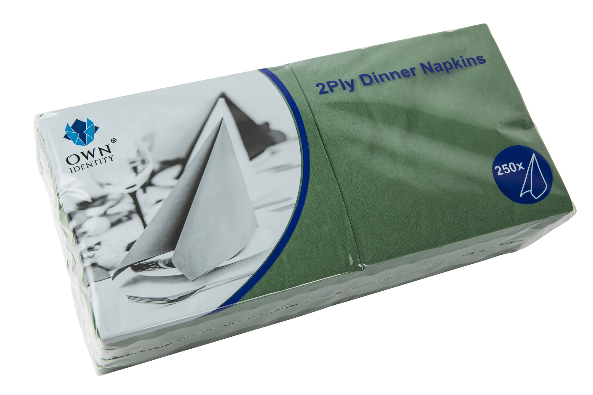 Featured Image for Dinner Napkins 40 x 40cm 2-Ply Dark Green ‘4-Fold’