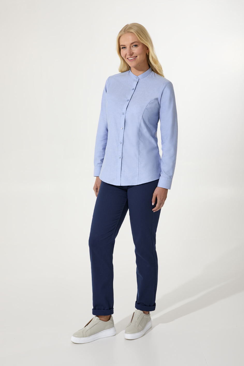 Featured Image for Tara Grandad Collar Long Sleeve Blouse
