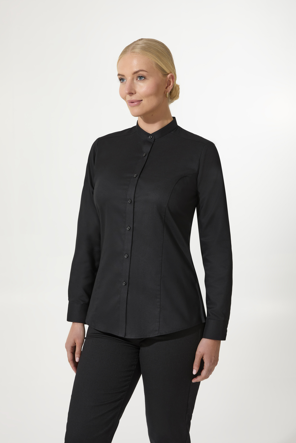 Ladies 'Grandad' Collar Blouse Long Sleeve - Image 5