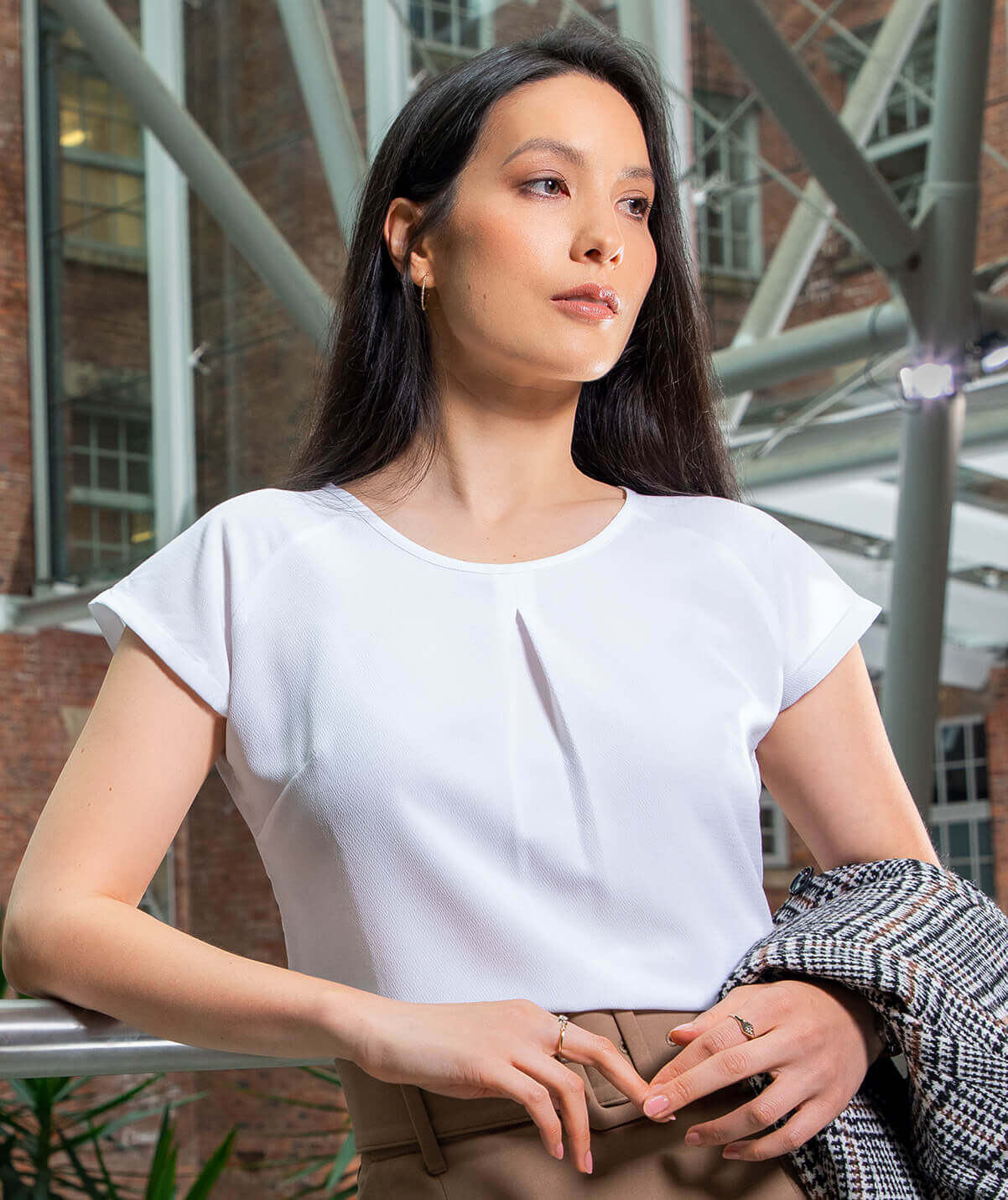 Molly Round Neck Uniform Blouse Short Sleeve - Image 4